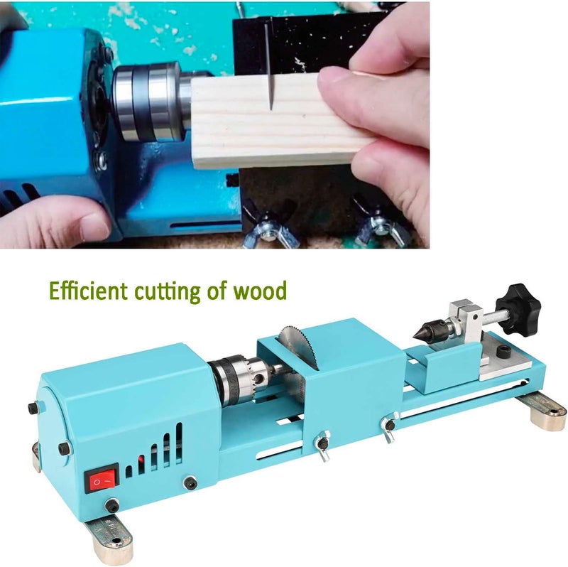 Winbomgo Wood Lathe Mini Lathe Machine Multi-Purpose Type Lathe Milling Cutting Grinding Polishing Professional Table Top Lathe Tool Kit - Image 5